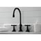 Kingston Brass KS2980BEX Essex Widespread Bathroom Faucet W/ Brass Pop-Up, Matte Black KS2980BEX - alternate 2